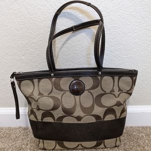 Coach Vintage Signature Stripe Canvas Tote
